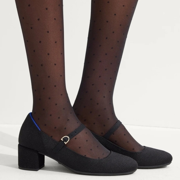 Rothy's Sold At Anthropologie The Mary Jane Heels In Black Size 8.5 - Picture 1 of 16